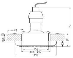 SOC-03 CH GU10 50W 230V OPR.STROP.STAŁA OKRĄGŁA ODLEW 2251080