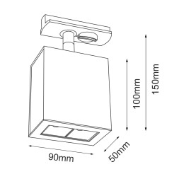 Spot A - Glare track 2 - Czarny - Szynoprzewód 1F 230V 4000K 6319 Antigo