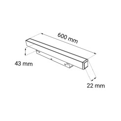 Spot magnetyczny Komatsu - Czarny (600 mm) 48V 20W 1600lm 4000K 6546 Antigo