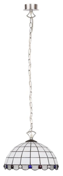 LAMPA WISZĄCA TIFFANY WHITE  NIKIEL MAT 1X60W E27 3479011-07