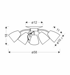 URSELLA LAMPA SUFITOWA 5X40W E14 BIAŁY 35-79220