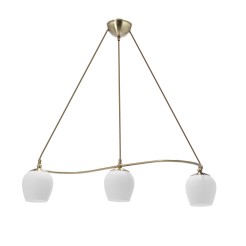 Serano lampa wisząca patynowy 3x60W E27 klosz biały 33-07377