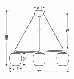 Serano lampa wisząca patynowy 3x60W E27 klosz biały 33-07377