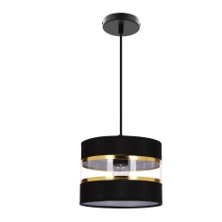 PANDY lampa wisząca czarny 1x40W E27 abażur czarny+złoty 31-37572