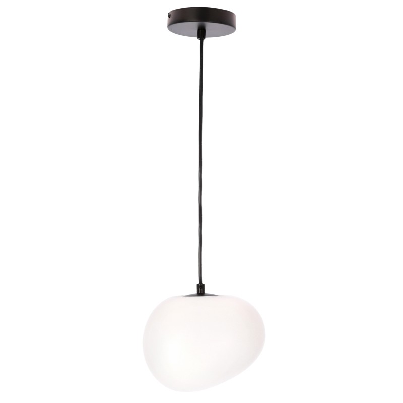 STONES lampa wisząca czarny 20cm 1x40W E27 klosz biały 31-35127