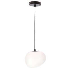 STONES lampa wisząca czarny 20cm 1x40W E27 klosz biały 31-35127