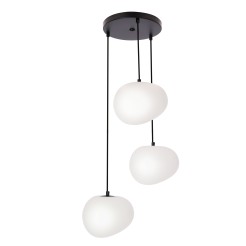 STONES lampa wisząca talerz czarny 20cm 3x40W E27 klosz biały 33-35172