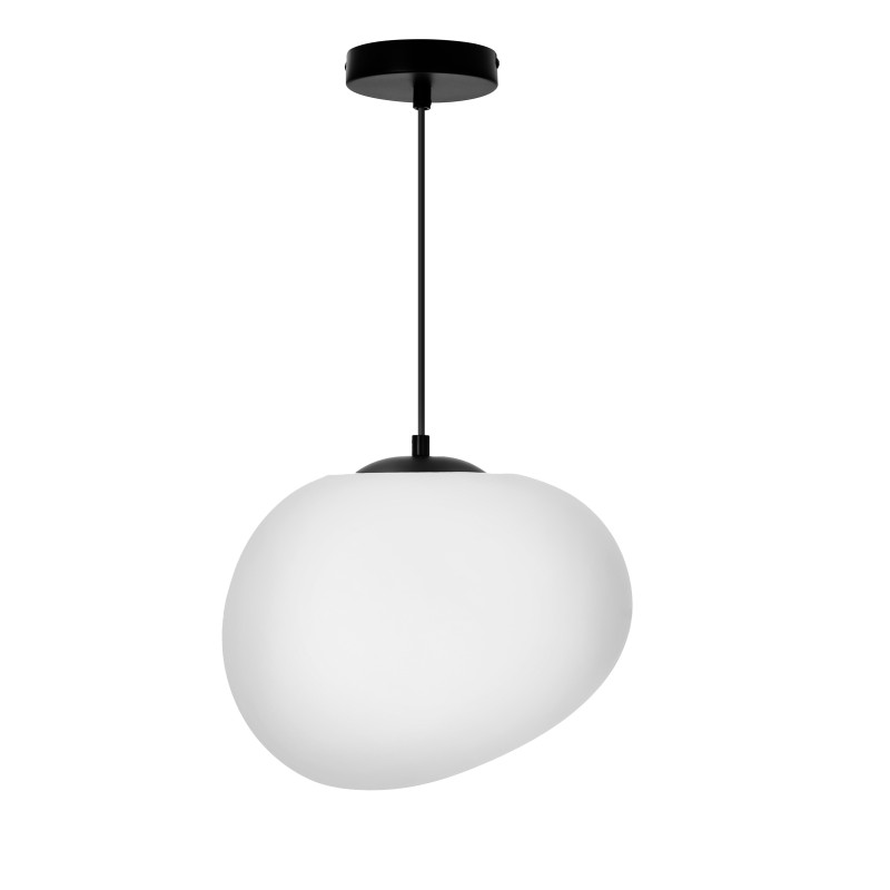 STONES lampa wisząca czarny 30cm 1x40W E27 klosz biały 31-35141