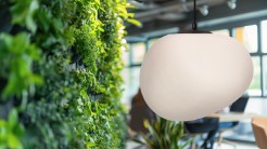 STONES lampa wisząca czarny 30cm 1x40W E27 klosz biały 31-35141