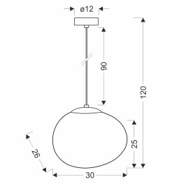 STONES lampa wisząca czarny 30cm 1x40W E27 klosz biały 31-35141