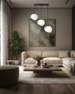 STONES lampa wisząca czarny 20cm 3x40W E27 klosz biały 33-35158