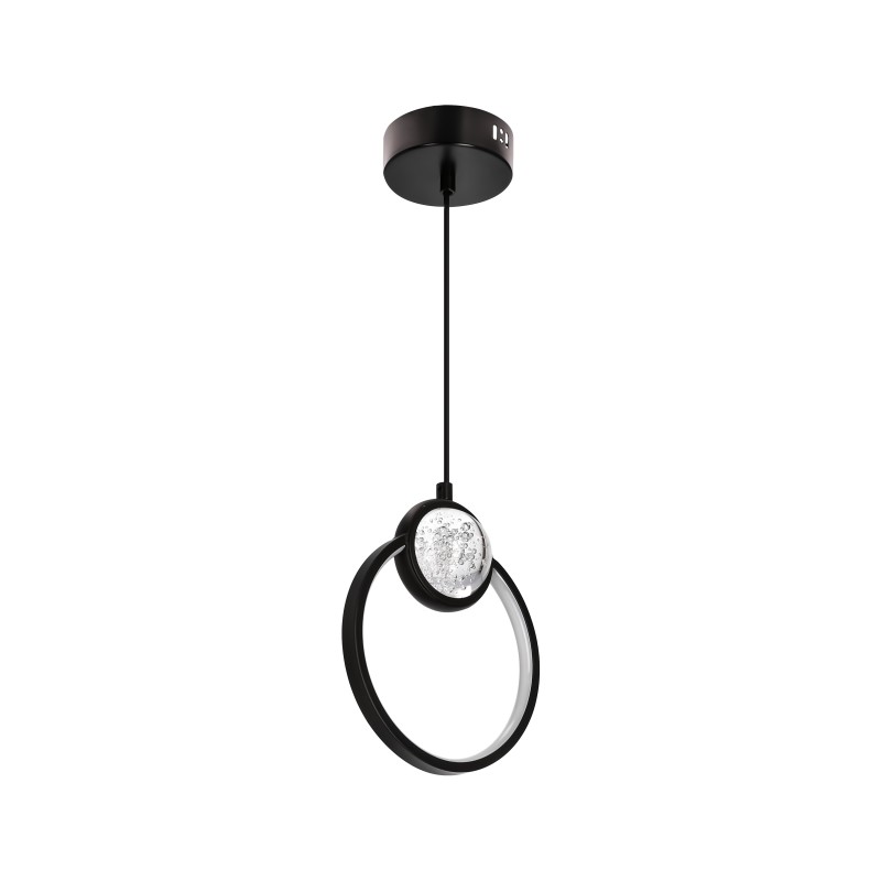 LACRIMA lampa wiszaca 20cm czarny 15W LED 3000K maskownica biała 31-35592