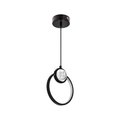 LACRIMA lampa wiszaca 20cm czarny 15W LED 3000K maskownica biała 31-35592