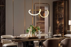 SUPREME lampa wiszaca 80cm złoty 18W LED 3000K biały 31-35608