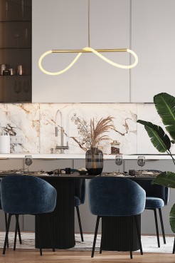 SUPREME lampa wiszaca 100cm złoty 22W LED 3000K biały 31-35615