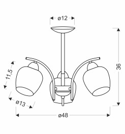 MERRA lampa wiszaca czarny 3x40W E27 klosz bursztynowy 33-35318
