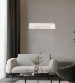 FROZI lampa wisząca biały 32W LED 3000K kryształki bezbarwne 31-35547