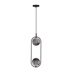 CORDEL zwis 2x28W G9 czarny, klosze grafitowe 32-44051