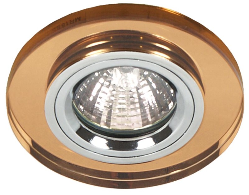 SS-15 CH/BR MR16 CHROM oczko sufitowe  lampa sufitowa STAŁA OKRĄGŁA SZKŁO BRĄZOWE 2231641