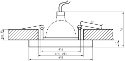 SS-15 CH/BR MR16 CHROM oczko sufitowe  lampa sufitowa STAŁA OKRĄGŁA SZKŁO BRĄZOWE 2231641