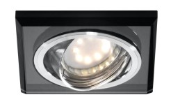 SSU-13 CH/BK MR16 CHROM  oczko sufitowe  lampa sufitowa UCHYLNA  KWADRATOWA   SZKŁO CZARNE 2263809