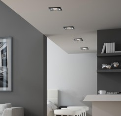 SSU-13 CH/BK MR16 CHROM  oczko sufitowe  lampa sufitowa UCHYLNA  KWADRATOWA   SZKŁO CZARNE 2263809