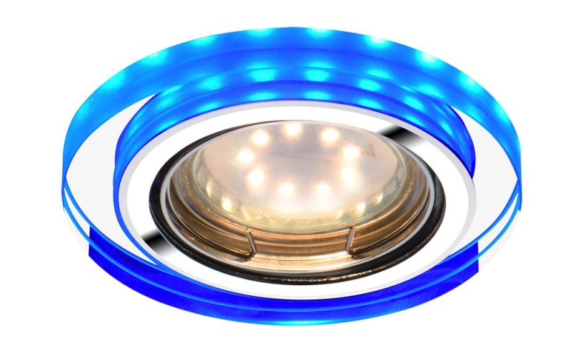 SSU-23 CH/TR+BL GU10 50W+LED SMD 230V NIEBIESKI 2 1W CHROMoczko sufitowe  lampa sufitowa  OKRĄGŁA   SZKŁO TRANSPARENTNE 2263830
