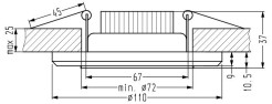 SSP-23 CH/TR+BL 8W LED 230V RING LED NIEBIESKI  oczko sufitowe  lampa sufitowa STAŁA  OKRĄGŁA  SZKŁO TRANSPARENTNE 2263915