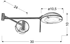 LARGO LAMPA KINKIET 1X28W G9 PATYNA 21-20239