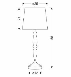 CARDINALE lampa sto³owa h-58 cm ciemny szary 1x40 E27 aba¿ur szary 41-40107