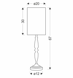 CARDINALE lampa sto³owa h-67 cm ciemny szary 1x40 E27 aba¿ur ciemny lniany 41-40084