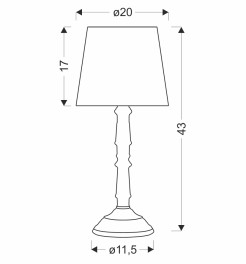 CARDINALE lampa sto³owa h-43 cm ciemny szary 1x40 E27 aba¿ur ciemny lniany 41-37930
