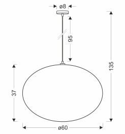 MELLOW lampa wisząca czarny 1x40W E27 abażur mist 60 biały kula 31-41975