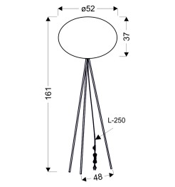 MELLOW lampa pod³ogowa czarny 1x40W E27 aba¿ur mist 52 bia³y kula 51-40879