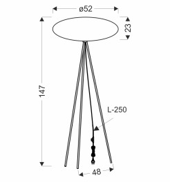 CAFEE' lampa pod³ogowa czarny 1x40W E27 aba¿ur 52/23 mokka 51-42026