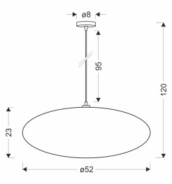 CAFEE' lampa wisz¹ca 52cm czarny 1x40W E27 aba¿ur latte 31-42002