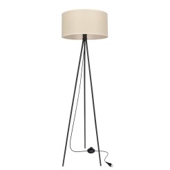 SHANTI lampa pod³ogowa czarny 1x40W E27 abażur beżowy 51-38760