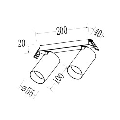 Oprawa Hero Spot Podtynk Czarny 2xGU10 ML1697