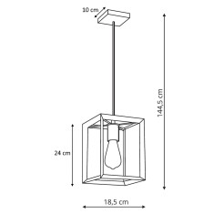 Lampa wisząca Napoli czarna 1xE27 LP-4146/1P-BL