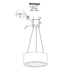 Lampa wisząca Malaga biała LED 3000K LP-622/1P WH