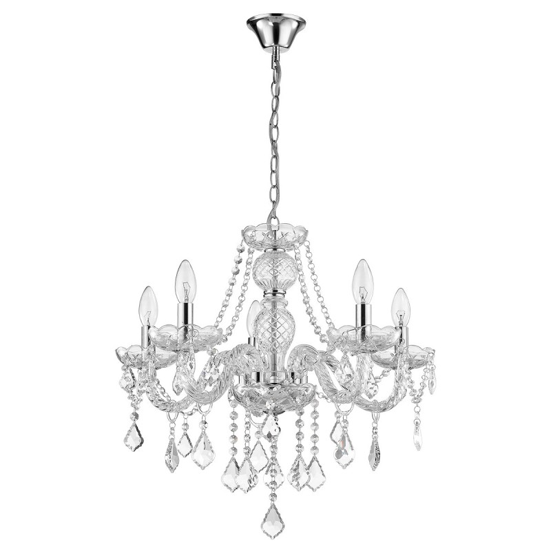 Lampa wisząca Cristallo srebrna 5xE14 LP-2940/5P