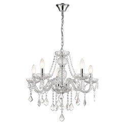 Lampa wisząca Cristallo srebrna 5xE14 LP-2940/5P