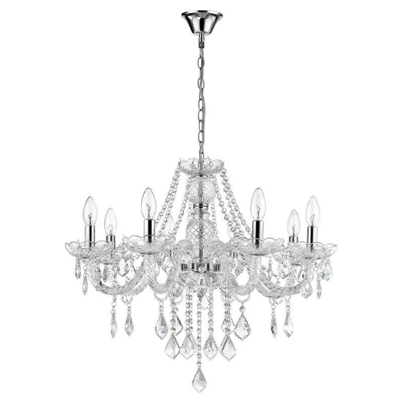 Lampa wisząca Cristallo srebrna 8xE14 LP-2940/8P
