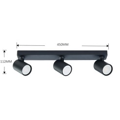 Spot Snow 3 czarny 3xGU10 LP-731/3W BK