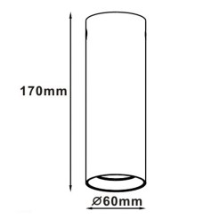 Tuba natynkowa Manacor 17 cm biało - czarne 1xGU10 LP-232/1D - 170 WH/BK