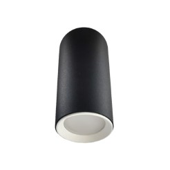 Tuba natynkowa Manacor 13 cm czarno - biała 1xGU10 LP-232/1D - 130 BK/WH