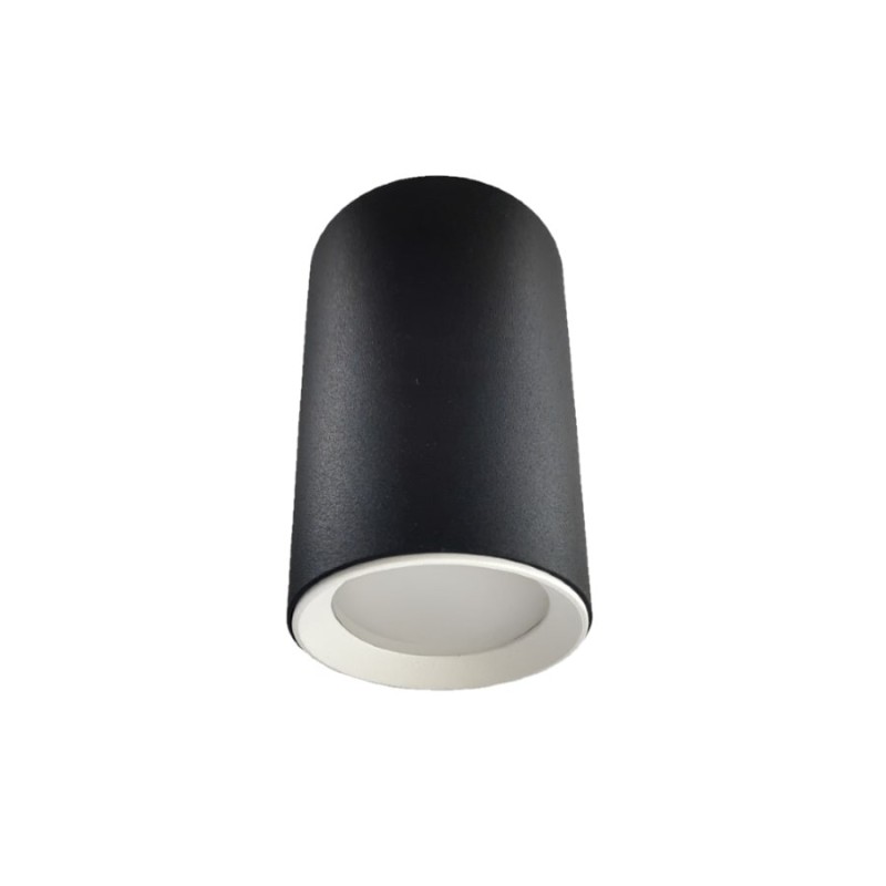 Tuba natynkowa Manacor 9 cm czarno - białe 1xGU10 LP-232/1D - 90 BK/WH