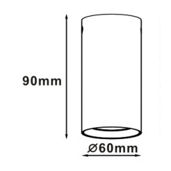 Tuba natynkowa Manacor 9 cm czarno - białe 1xGU10 LP-232/1D - 90 BK/WH