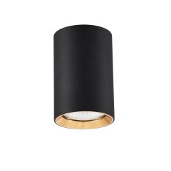 Tuba natynkowa Manacor 9 cm czarno - złota 1xGU10 LP-232/1D - 90 BK/GD