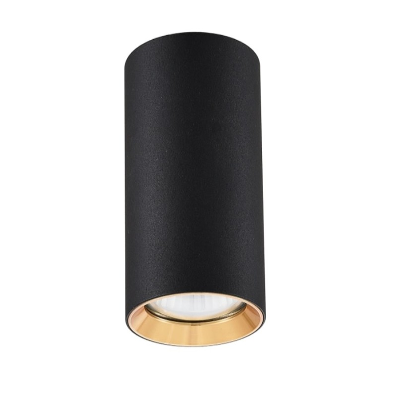 Tuba natynkowa Manacor 17 cm czarno - złote 1xGU10 LP-232/1D - 170 BK/GD